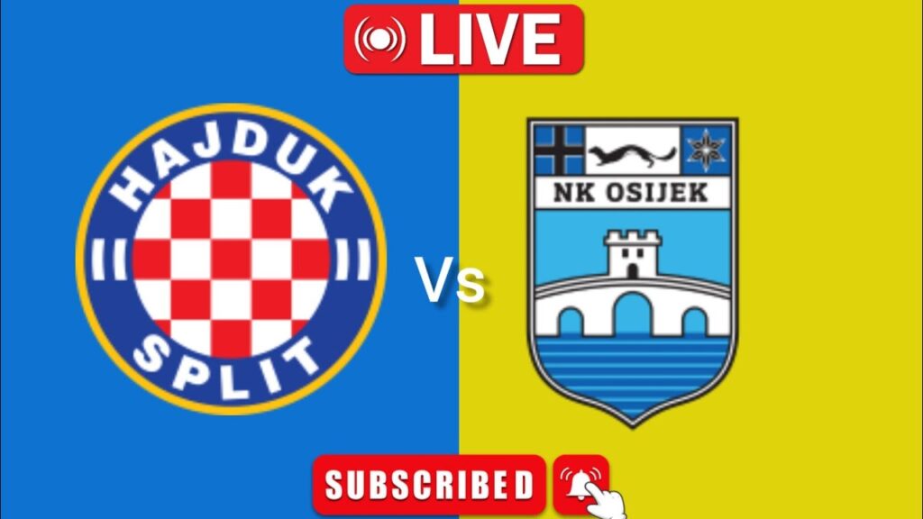 ŽNK Osijek vs Hajduk Split Utakmica Prve hrvatske nogometne lige danas uživo 2024