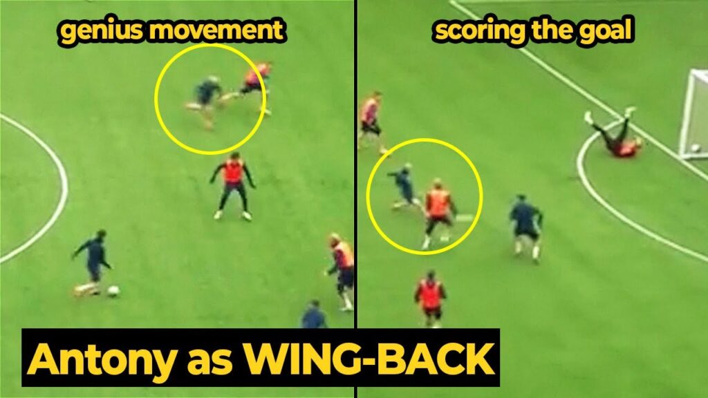 Footage VIRAL seems like Antony was training hard as WING-BACK scoring the goal during training