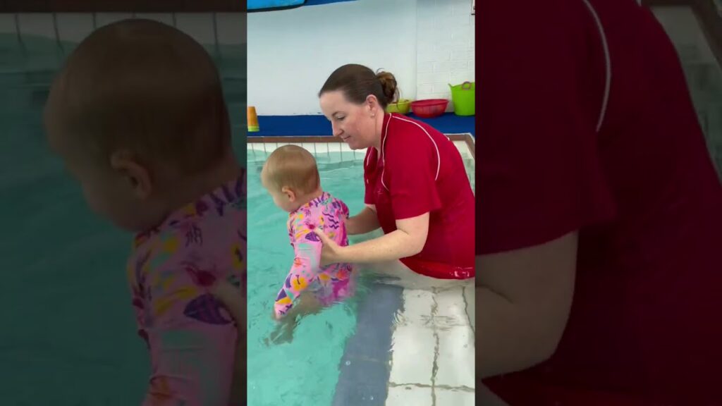 Lulu 16 Months Safety Turns Underwater #babyswimming # #swimlessons #swimclass