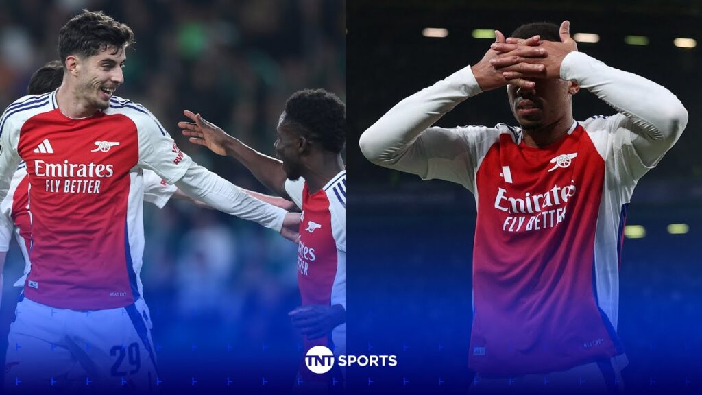 Kai Havertz reacts after Arsenal thump Sporting away from home in the Champions League 😮‍💨 #UCL