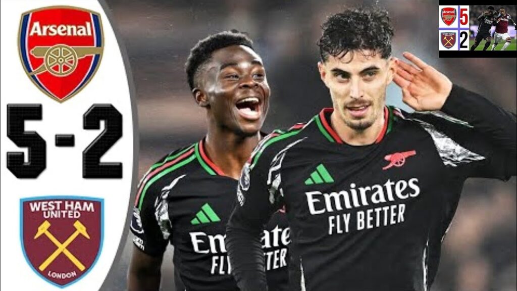 Arsenal vs West Ham 5-2 Highlights & All Goals 2024 HD