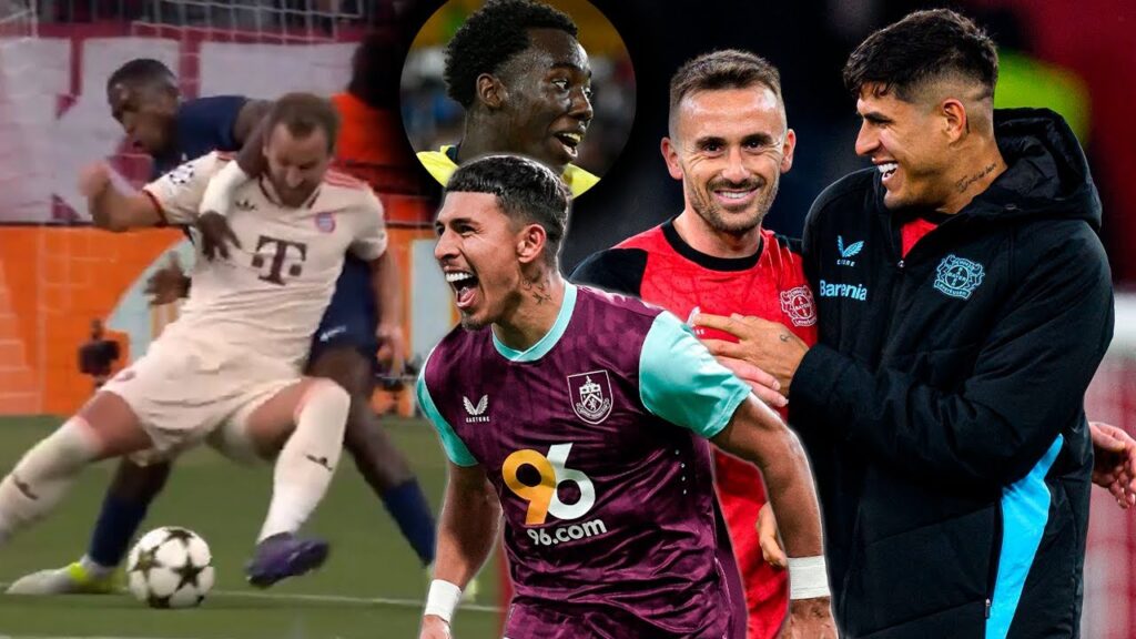 GOL DE JEREMY SARMIENTO CON EL BURNLEY | GOLEADA DEL LEVERKUSEN EN CHAMPIONS | BAYERN 1-0 PSG