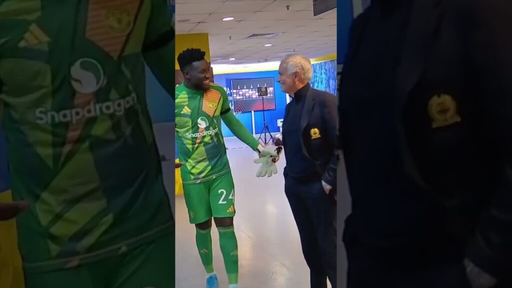 What was Jose Mourinho saying to Andre Onana here? 👀 #UEL