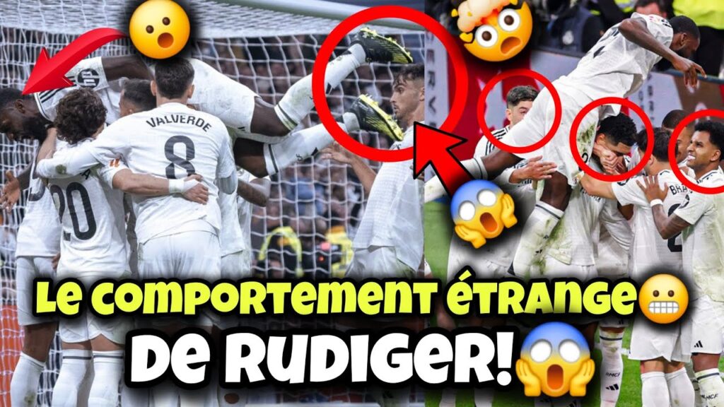 🚨 Une célébration étrange et dangereuse de Rüdiger qui aurait pu causer une blessure ! 🤯🚨