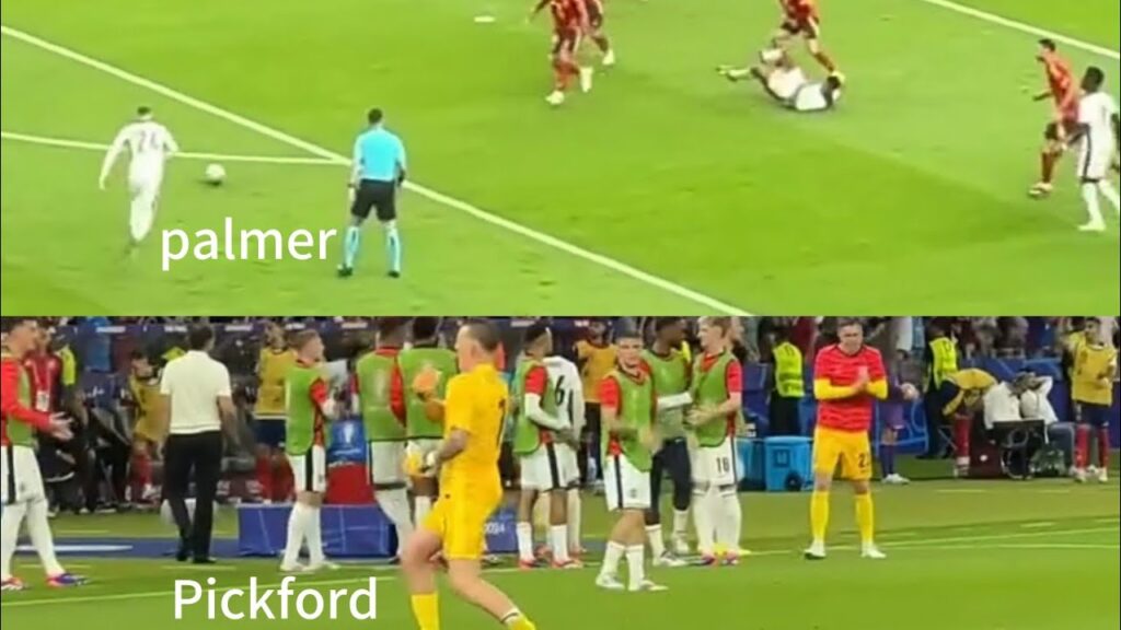 Cole Palmer goal with Jordan Pickford crazy celebration
