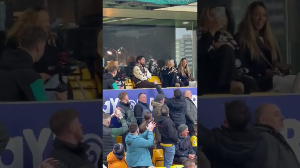 Wolves fans start chanting for Ruben Neves as they see him in the stands.