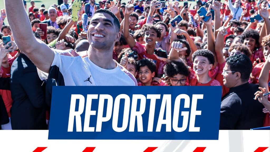 Avec Achraf Hakimi pour l'inauguration de la PSG Academy au Maroc ❤️💙