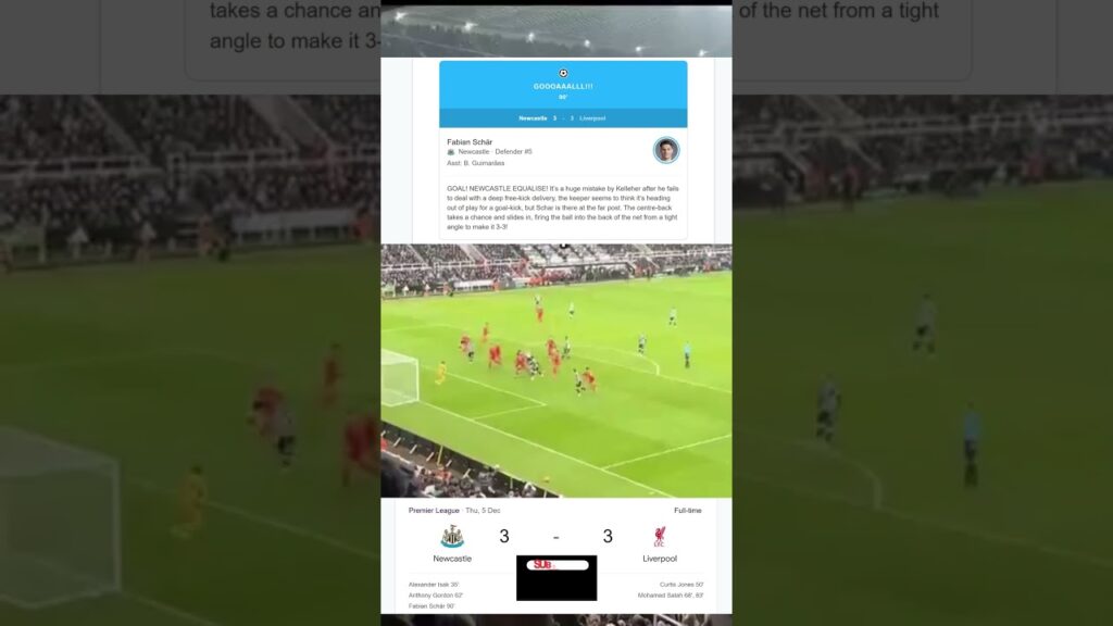 No.3 Fabian Schär Goal~Newcastle vs Liverpool