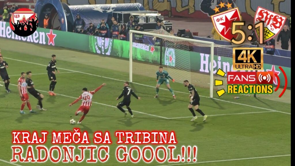 NEMANJA RADONJIĆ GOL protiv Štutgarta KRAJ UTAKMICE | Crvena zvezda sa tribina