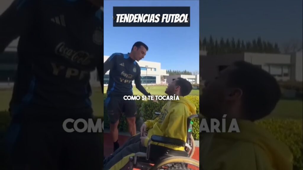 Linda Charla FUTBOLISTICA de SCALONI con  un chico en Silla de Ruedas!