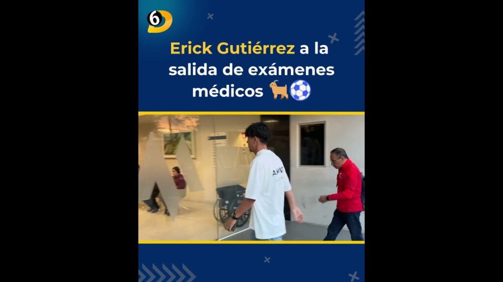 Erick Gutiérrez a la salida de los exámenes médicos en Chivas