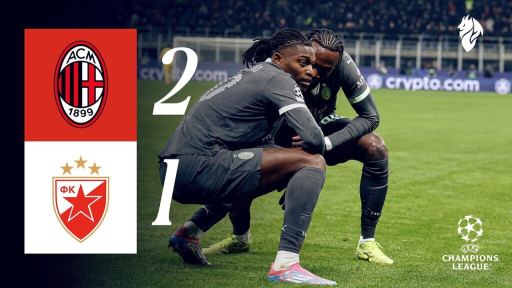 𝐋𝐞𝐚̃𝐨's magic and 𝐀𝐛𝐫𝐚𝐡𝐚𝐦's late goal | AC Milan 2-1 Crvena zvezda | Highlights #championsleague