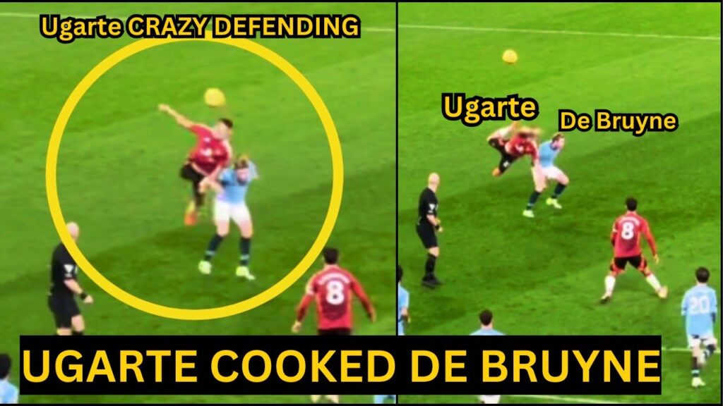 Manuel Ugarte did CRAZY DEFENDING almost Broke De Bruyne Waist against Man City | Man Utd News
