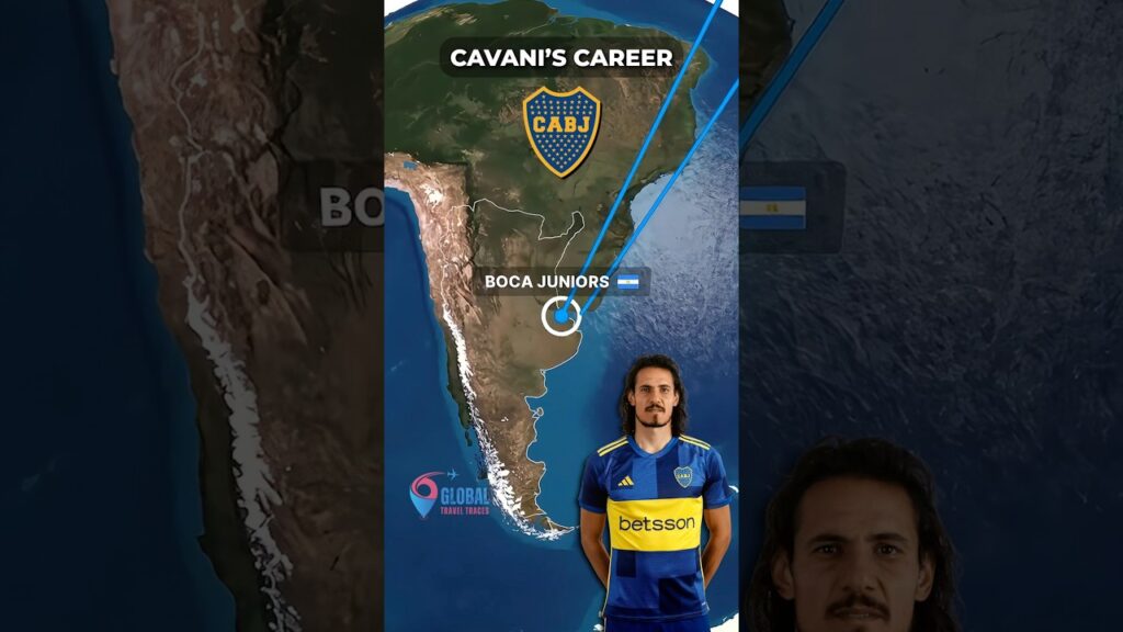 Edinson Cavani's Football Journey: An animated tour of the countries he's played in