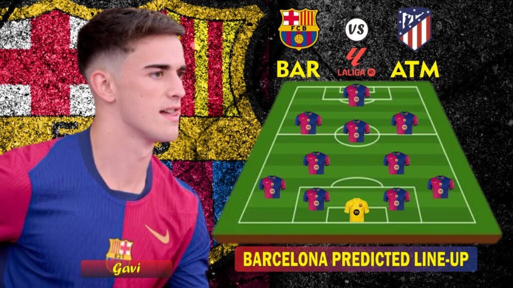 🔥 BARCELONA VS ATLETICO MADRID 🔥 BARCELONA PREDICTED LINEUP WITH Gavi 🔥 LA LIGA 24/25