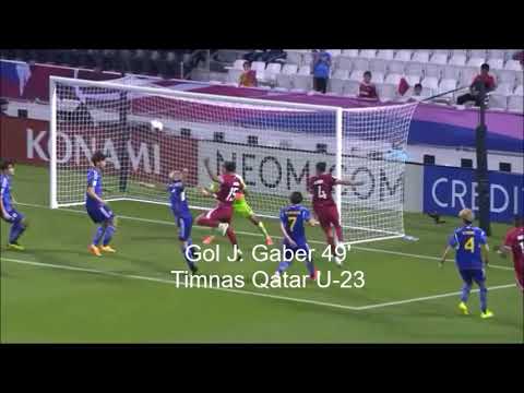 Gol J. Gaber 49'  Timnas Qatar. AFC U 23. Quarter Final Qatar (2) vs (4) Japan