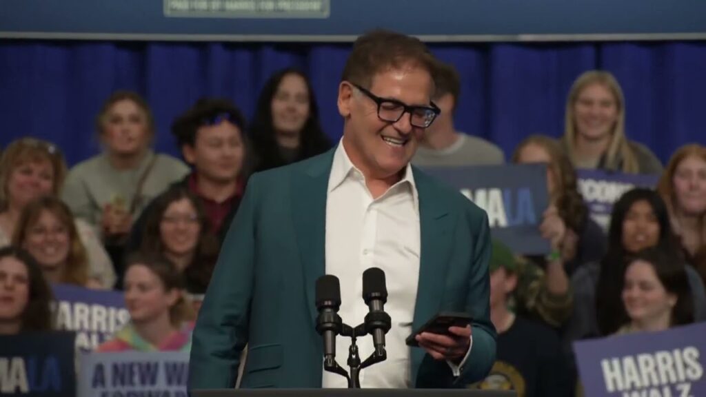 At rally, Mark Cuban dumps on Donald Trump and why he's voting for Kamala Harris