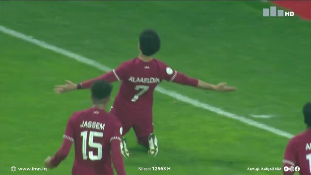 احمد علاء الدين يسجل الهدف الأول في شباك البحرين