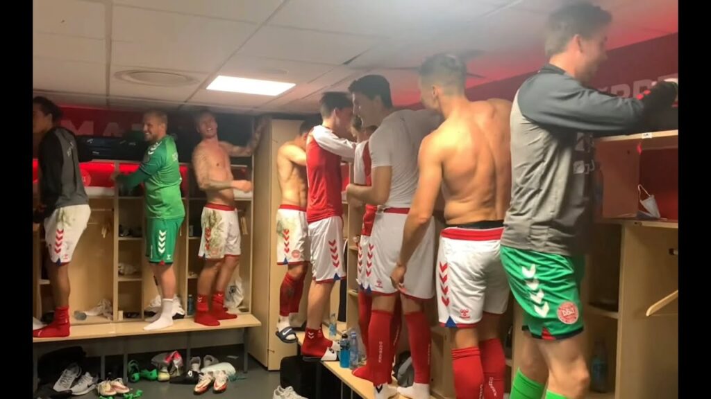 Denmark Dressing Room Celebration - September 7, 2021