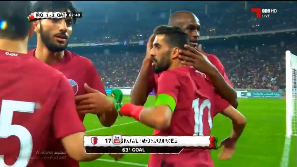 هدف قطر الثالث في مرمى العراق إسماعيل محمد