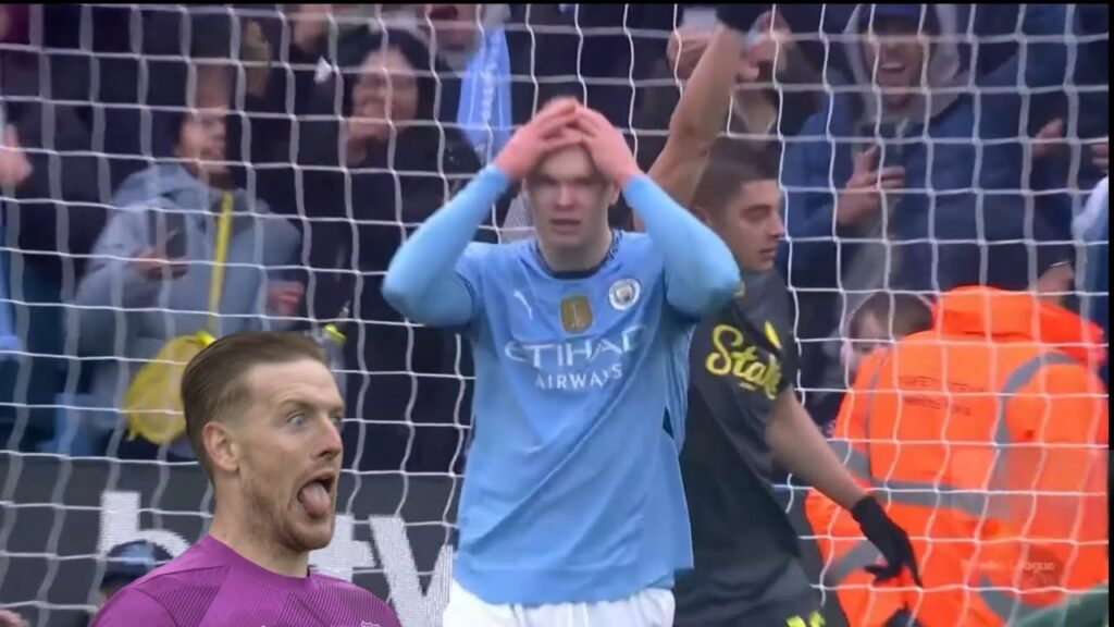 Jordan Pickford reaction after saving Erling Haaland penalty, Manchester City vs Everton Highlights Jordan Pickford reaction after saving Erling Haaland penalty, Manchester City vs Everton Highlights