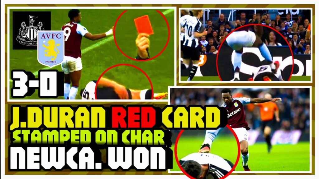 J. Duran intentionally stamped on Fabian Schar| Straight red card| Newcastle vs Villa| EPL BoxingDay