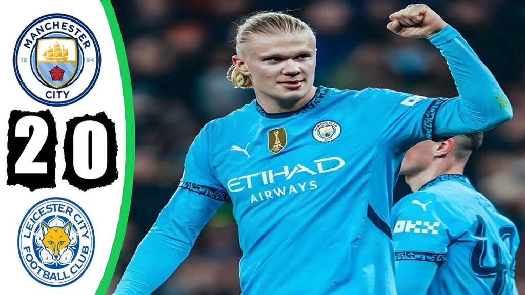 ملخص مباراة مانشستر سيتي وليستر سيتي اليوم 2-0 - اهداف مباراة مانشستر سيتي وليستر سيتي اليوم