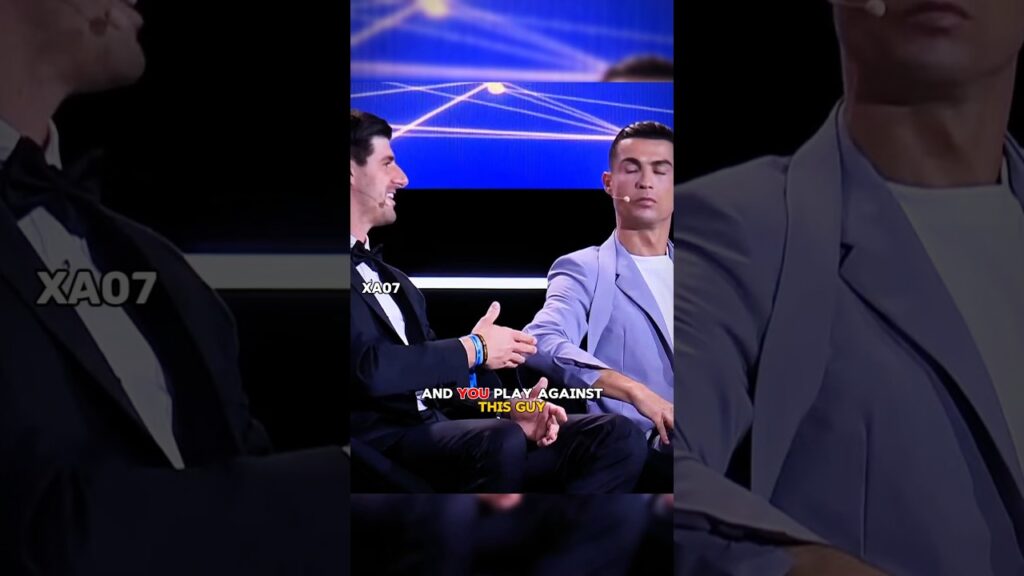 Thibaut Courtois Trying To Stop Ronaldo ☠️🥶 #shorts #ronaldo #messi #shortsvideo