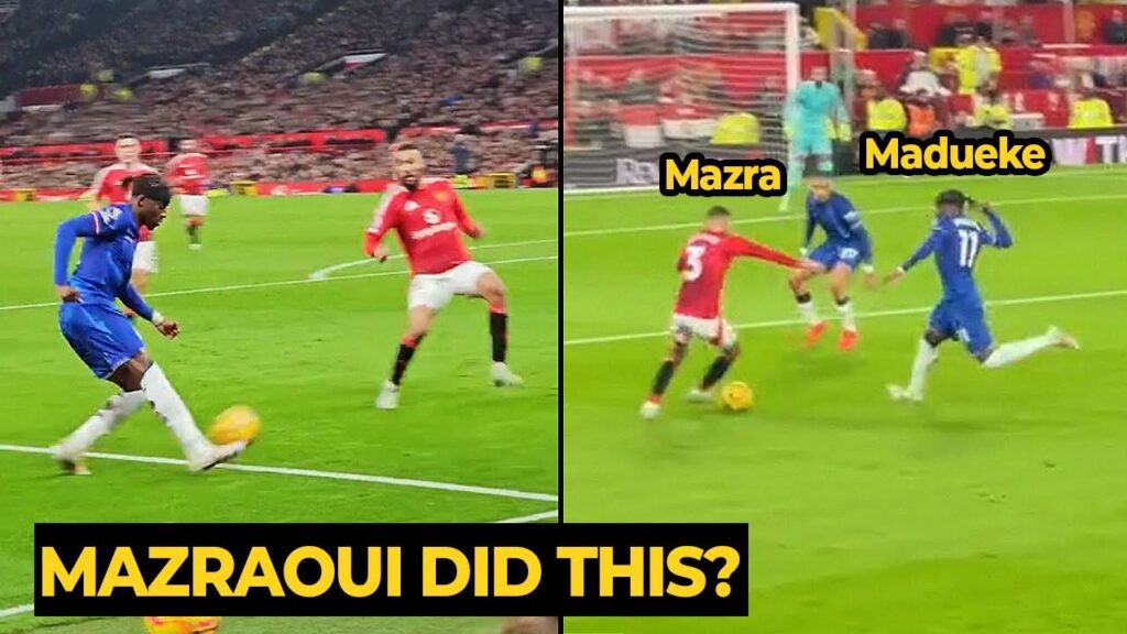 Mazraoui crazy skills TOYING Noni Madueke during last night game against Chelsea | Man Utd News