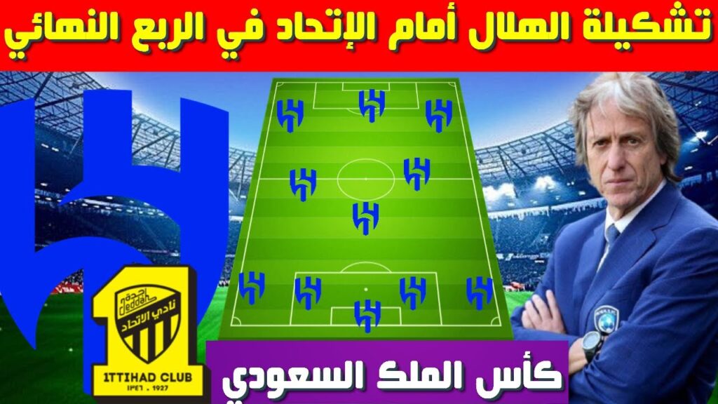 تشكيلة الهلال امام الاتحاد💥ربع نهائي كأس الملك السعودي 2024-2025