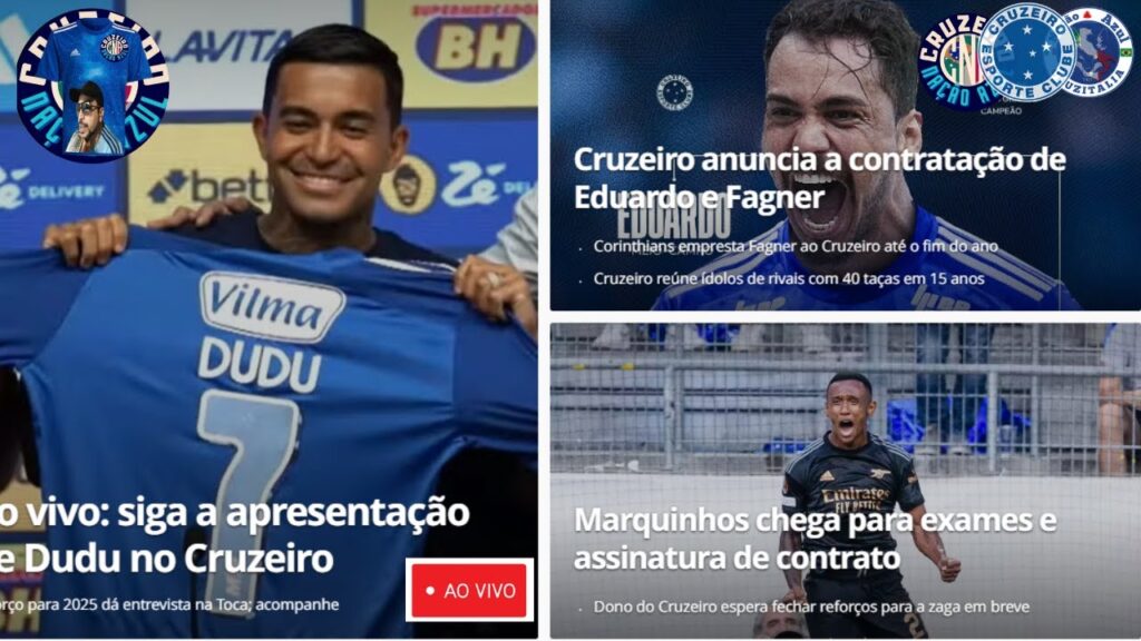 Apresentação do Dudu assinatura de contrato de Marquinho e Fagner Eduardo no Cruzeiro.