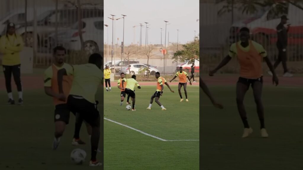 Le but de Pape Gueye à l'entraînement avec les Lions du Sénégal.