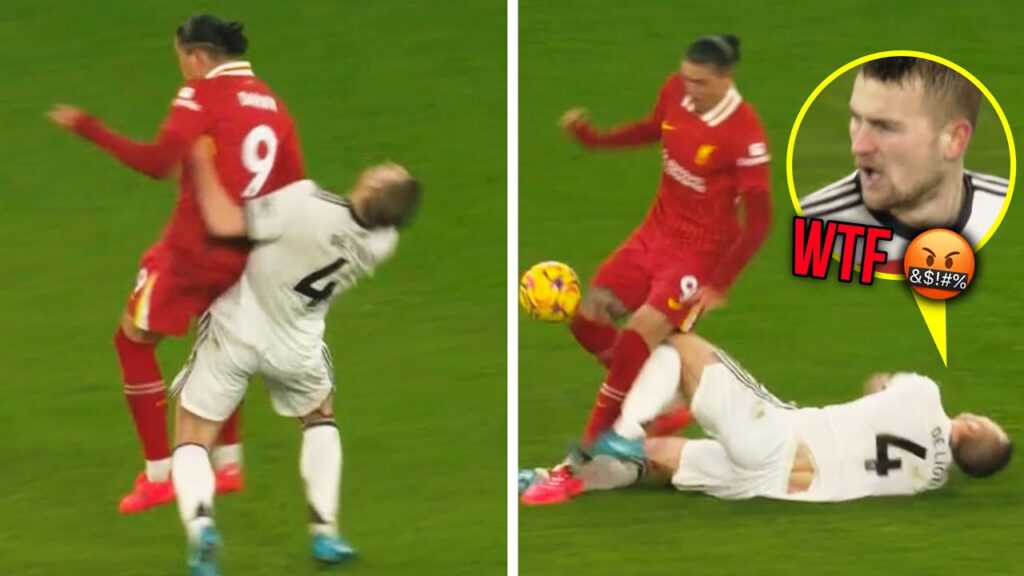 Darwin Nunez PUSHED De Ligt with his Shoulder 😱