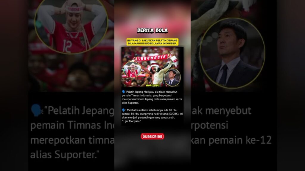 Hajime Moriyasu takut lawan timnas Indonesia bila main di SUGBK #beritabola #timnasindonesia