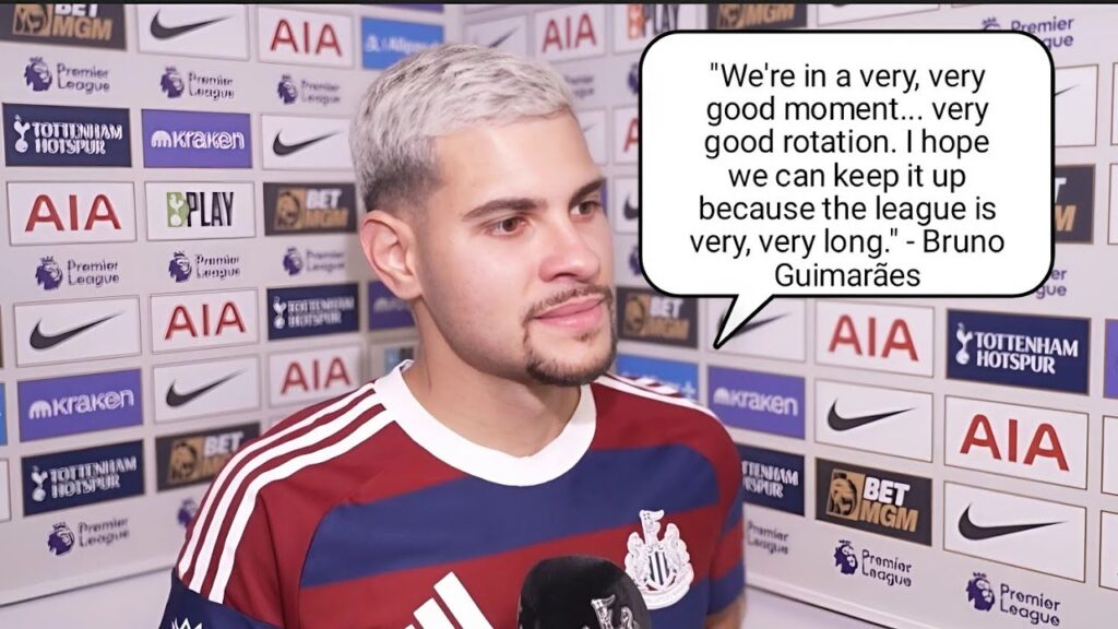 "'WE'RE IN A VERY, VERY GOOD MOMENT!' Bruno Guimarães REACTS to Newcastle's  2-1 Win at Tottenham!