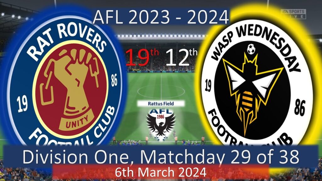 2023 - 2024 Division One MD29, Rat Rovers v Wasp Wednesday