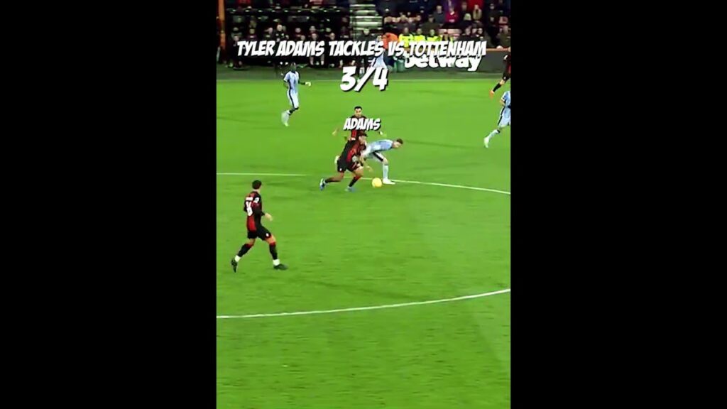 Tyler Adams tackels vs Tottenham