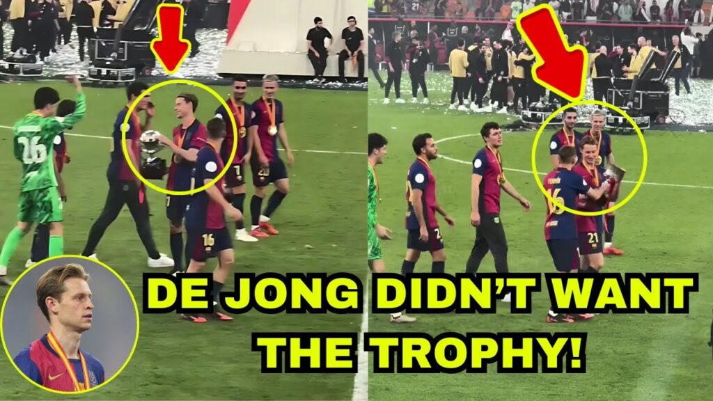 Frenkie de Jong Refused To Lift Barcelona's Spanish Super Cup Trophy