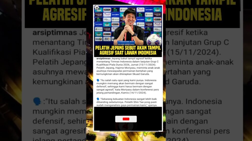 HAJIME MORIYASU #kualifikasipialadunia2026 #timnasindonesia #kingindo #timnasday #shintaeyong #pssi