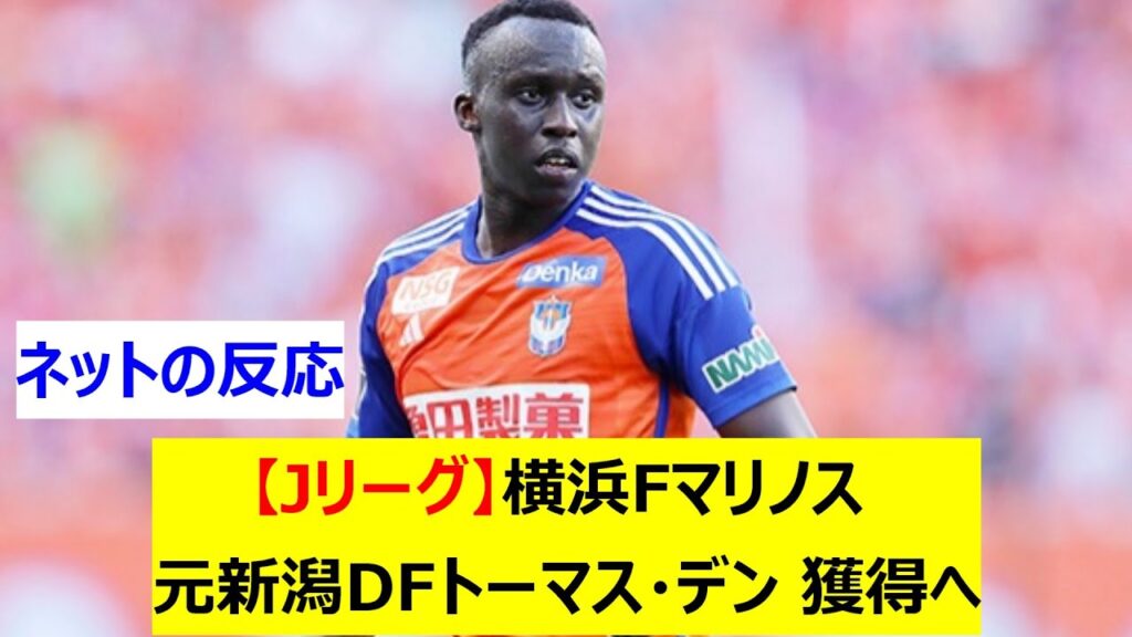 【Jリーグ】横浜Fマリノス　元アルビレックス新潟DFトーマス・デンを獲得へ