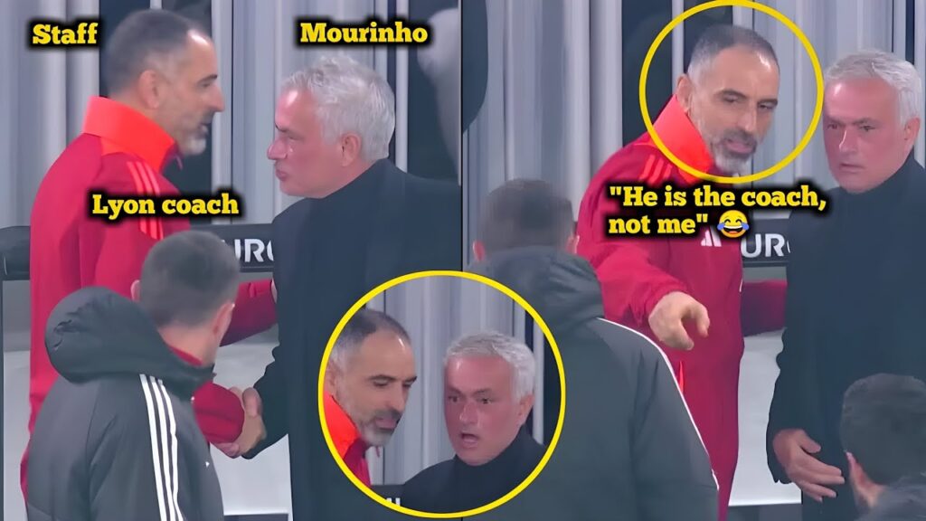 Jose Mourinho reaction after Mistake Lyon staff member for head coach Pierre Sage