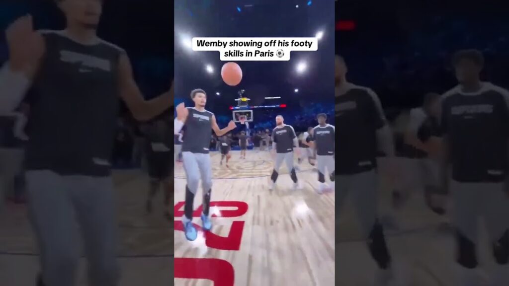 Wemby warmed up with some soccer skills before the Pacers vs. Spurs game in Paris ✨ (via @NBA)