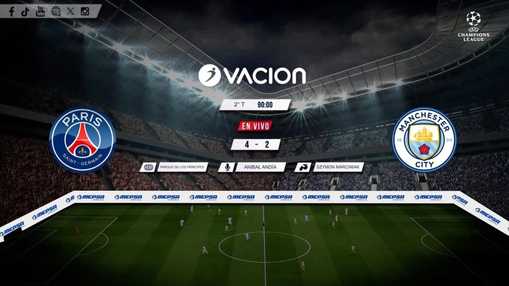PSG vs Manchester City por RADIO OVACION | CHAMPIONS LEAGUE