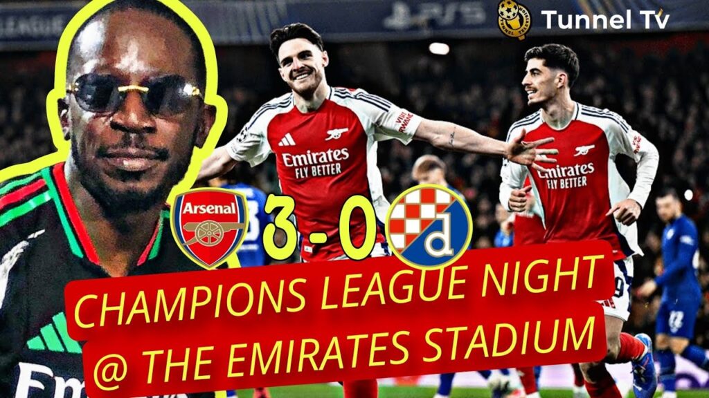 Arsenal 3-0 Dynamo zagreb ( Rice Havertz Odegaard) | Trip to Arsenal's Emirates Stadium