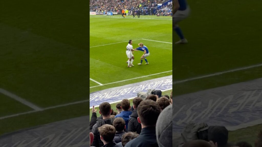 Ben Cabango floors Jesper Darland. South Wales derby handbags #footballfights #eflchampionship