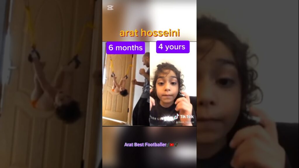 Arat hosseini 6 months vs 4 yours, funny do it video // #arathosseini #football #اراتحسيني #messi