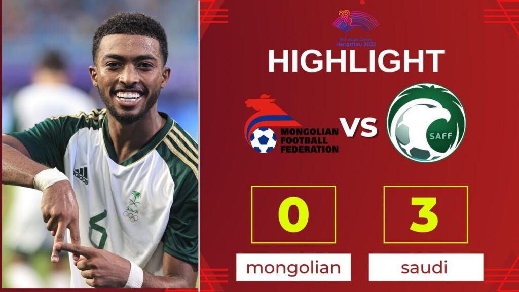 الأخضر ينتصر على منغوليا بثلاثية مقابل لا شيء | دورة الألعاب الآسيوية 2023م