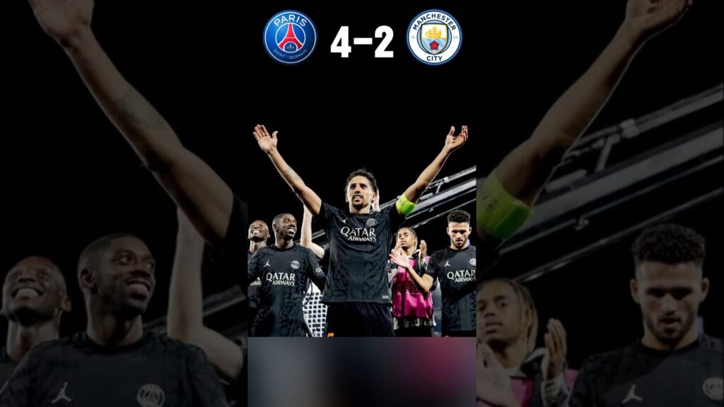PSG vs Manchester City | Champions League 24/25 | Match Highlights  #youtube #football #shorts