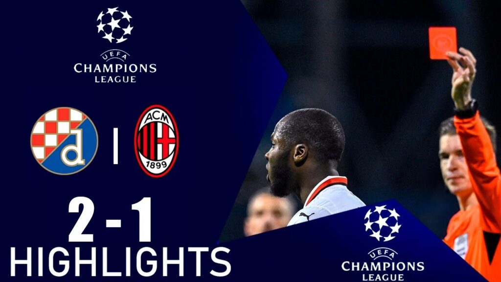 Yunus Musah RED CARD | GNK Dinamo Zagreb vs Milan 2-1 Highlights | Champions League 2024/25