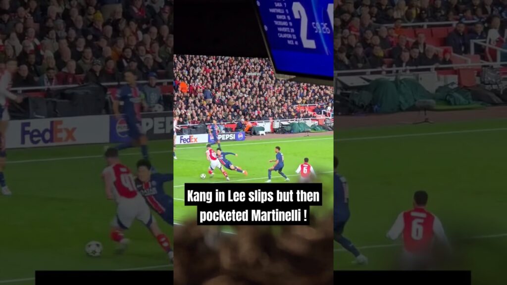 Kang In Lee slips but then pocketed Martinelli ! #football #arsenal #psg